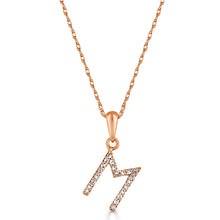 Load image into Gallery viewer, 14k Rose Gold &amp; Diamond Small A-Z Initial Necklace
