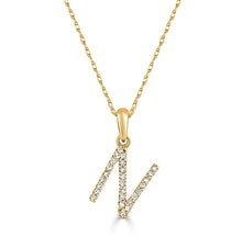 Load image into Gallery viewer, 14k Yellow Gold &amp; Diamond Small A-Z Initial Necklace
