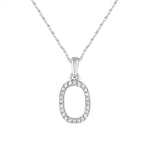 Load image into Gallery viewer, 14k White Gold &amp; Diamond Small A-Z Initial Necklace
