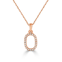 Load image into Gallery viewer, 14k Rose Gold &amp; Diamond Small A-Z Initial Necklace
