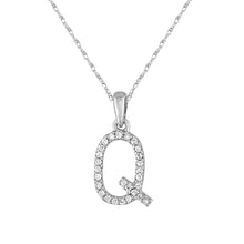 Load image into Gallery viewer, 14k White Gold &amp; Diamond Small A-Z Initial Necklace
