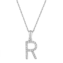 Load image into Gallery viewer, 14k White Gold &amp; Diamond Small A-Z Initial Necklace
