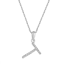 Load image into Gallery viewer, 14k White Gold &amp; Diamond Small A-Z Initial Necklace
