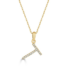 Load image into Gallery viewer, 14k Yellow Gold &amp; Diamond Small A-Z Initial Necklace
