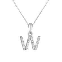 Load image into Gallery viewer, 14k White Gold &amp; Diamond Small A-Z Initial Necklace
