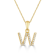 Load image into Gallery viewer, 14k Yellow Gold &amp; Diamond Small A-Z Initial Necklace
