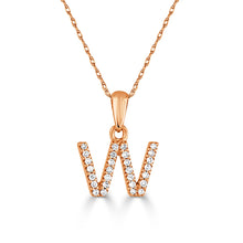 Load image into Gallery viewer, 14k Rose Gold &amp; Diamond Small A-Z Initial Necklace
