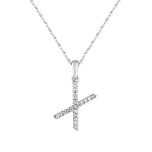 Load image into Gallery viewer, 14k White Gold &amp; Diamond Small A-Z Initial Necklace
