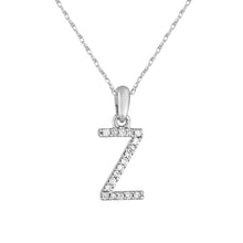 Load image into Gallery viewer, 14k White Gold &amp; Diamond Small A-Z Initial Necklace
