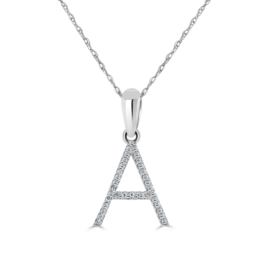 14K Gold Diamond Large Initial A-Z Necklace 16-18