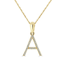 Load image into Gallery viewer, 14K Gold Diamond Large Initial A-Z Necklace 16-18&quot;
