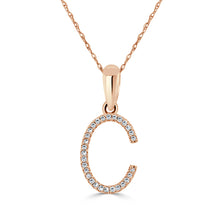 Load image into Gallery viewer, 14K Gold Diamond Large Initial A-Z Necklace 16-18&quot;
