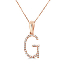 Load image into Gallery viewer, 14K Gold Diamond Large Initial A-Z Necklace 16-18&quot;
