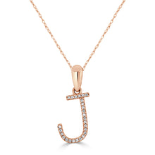 Load image into Gallery viewer, 14K Gold Diamond Large Initial A-Z Necklace 16-18&quot;
