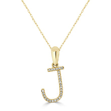 Load image into Gallery viewer, 14K Gold Diamond Large Initial A-Z Necklace 16-18&quot;
