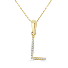 Load image into Gallery viewer, 14K Gold Diamond Large Initial A-Z Necklace 16-18&quot;
