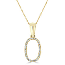 Load image into Gallery viewer, 14K Gold Diamond Large Initial A-Z Necklace 16-18&quot;
