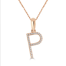 Load image into Gallery viewer, 14K Gold Diamond Large Initial A-Z Necklace 16-18&quot;
