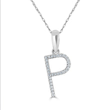 Load image into Gallery viewer, 14K Gold Diamond Large Initial A-Z Necklace 16-18&quot;
