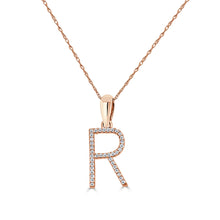 Load image into Gallery viewer, 14K Gold Diamond Large Initial A-Z Necklace 16-18&quot;
