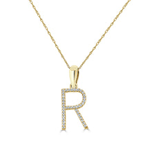 Load image into Gallery viewer, 14K Gold Diamond Large Initial A-Z Necklace 16-18&quot;
