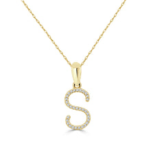 Load image into Gallery viewer, 14K Gold Diamond Large Initial A-Z Necklace 16-18&quot;
