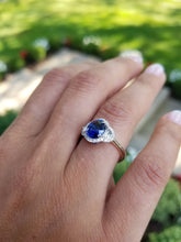 Load image into Gallery viewer, 18K White Gold Sapphire &amp; Diamond Ring
