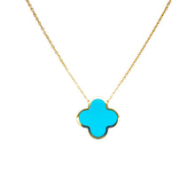 Load image into Gallery viewer, 14K Yellow Gold Clover Inlaid Pendant
