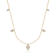 Load image into Gallery viewer, 14K Gold Diamond Station Necklace
