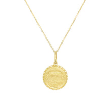 Load image into Gallery viewer, 14K Yellow Gold Zodiac Sign Coin Pendant 16-18&quot; Chain
