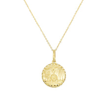 Load image into Gallery viewer, 14K Yellow Gold Zodiac Sign Coin Pendant 16-18&quot; Chain
