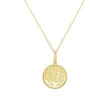 Load image into Gallery viewer, 14K Yellow Gold Zodiac Sign Coin Pendant 16-18&quot; Chain
