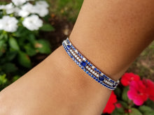 Load image into Gallery viewer, 14K Gold Sapphire &amp; Diamond Flex Bangle
